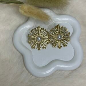 ⸻

Boucles d’oreilles dorées “Rayon de Soleil” – Éclat raffiné